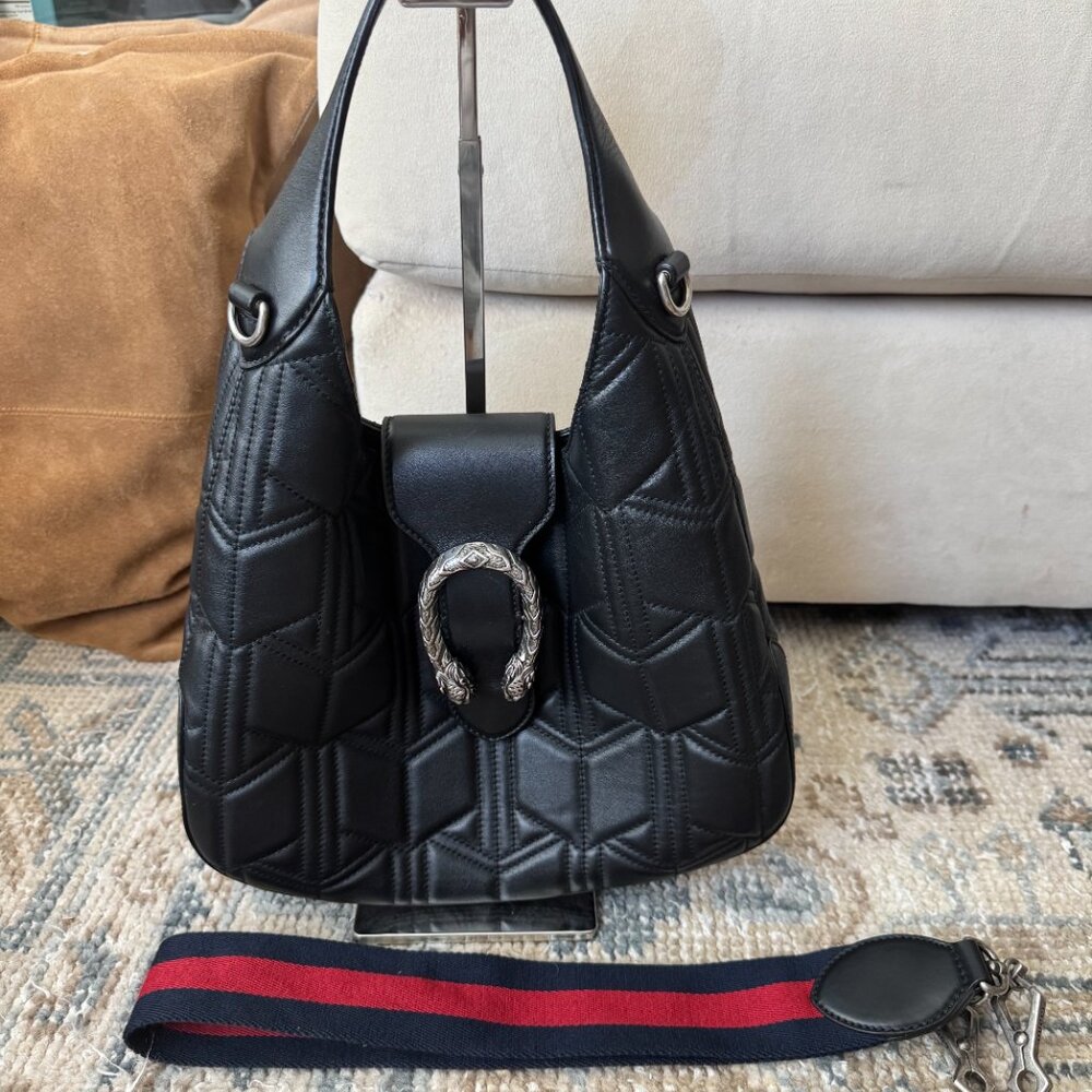 GUCCI DIONYSUS HOBO MATELASSE BLACK SHOULDER HORSEBIT BAG - Picture 11 of 11